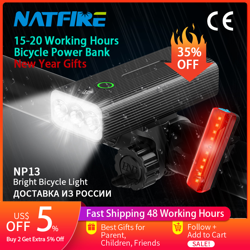 Cycling Gear Charging Station - NATFIRE NP13 Bike Light USB Rechargeable