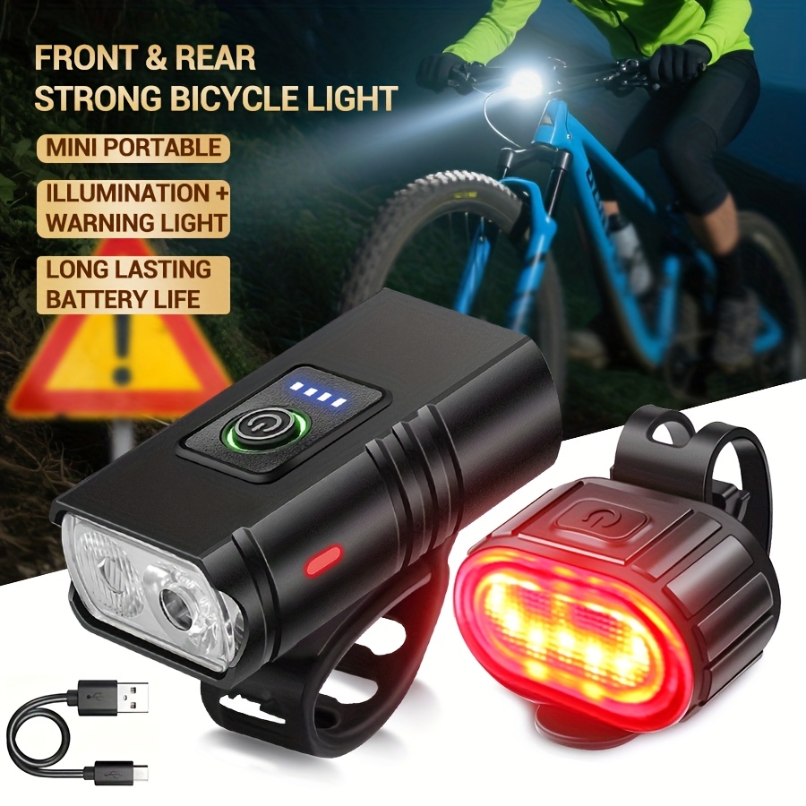 Cycling Gear Charging Station - Front & Rear Bike Light Set,