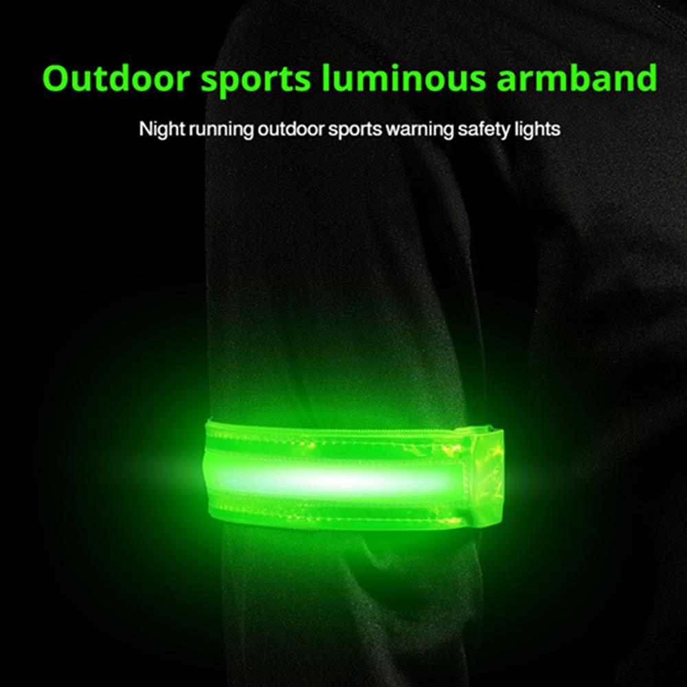 Cycling Visibility Gear - LED Reflective Armband Safety Strap High