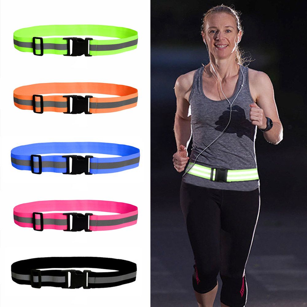 Cycling Visibility Gear - Reflective Belt Adjustable Waist Strap High