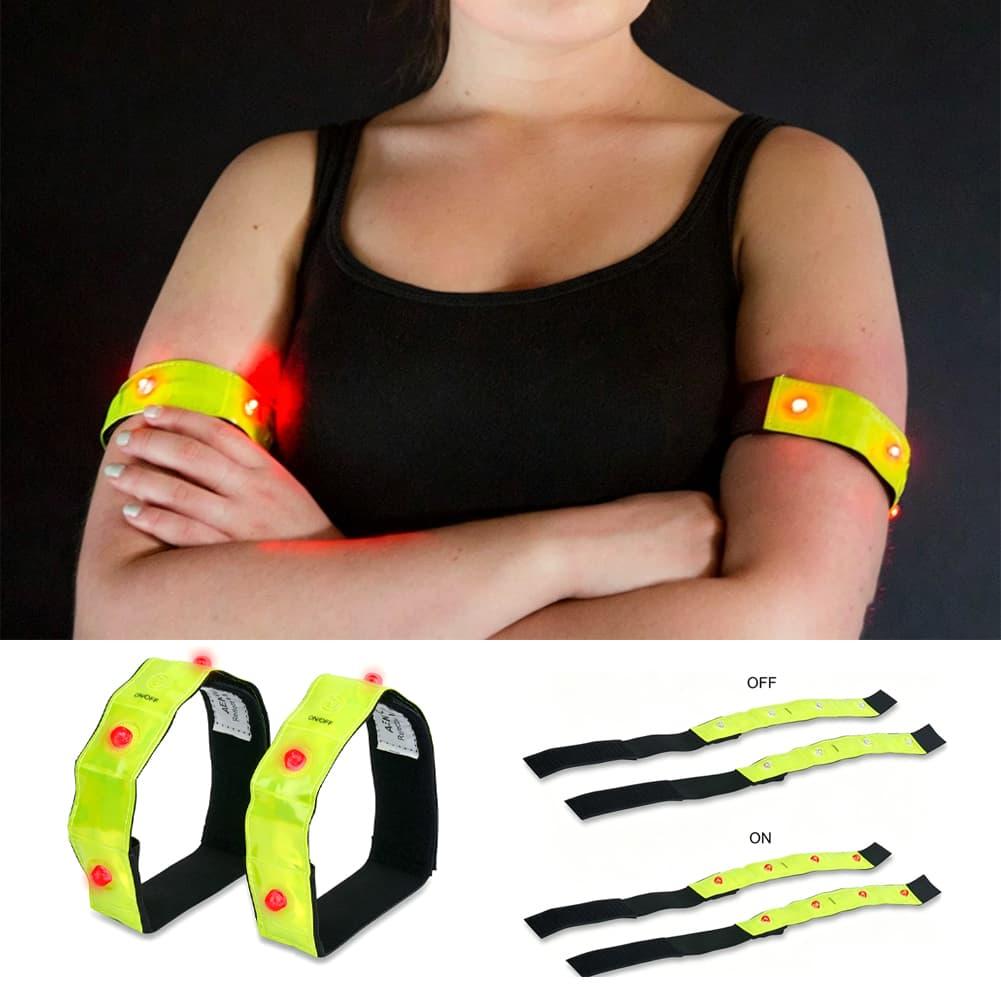 Cycling Visibility Gear - LED Reflective Armband With Flash Steady