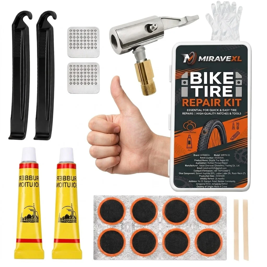 MIRAVEXL Bike Tire Repair Kit  - Bicycle Repair Kit 评论和价格