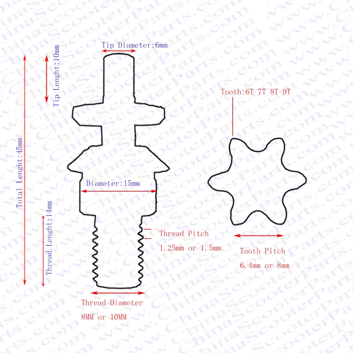 6T 7T 8T 9T 25H T8F M8 M10 Cha - Cycling Gear Box 评论和价格