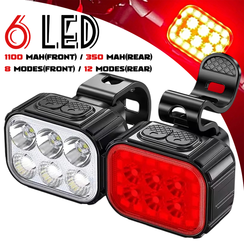 6 LED Bicycle Rear Light 1100m - Cycling Gear Charging Station 评论和价格