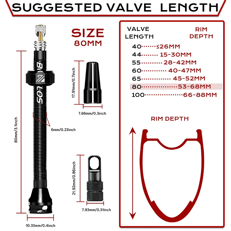 BUCKLOS Bicycle Tubeless Valve - Gravel Bike Tires 评论和价格