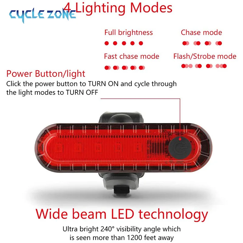 Bike Tail Light USB Rechargeab - Cycling Gear Charging Station 评论和价格